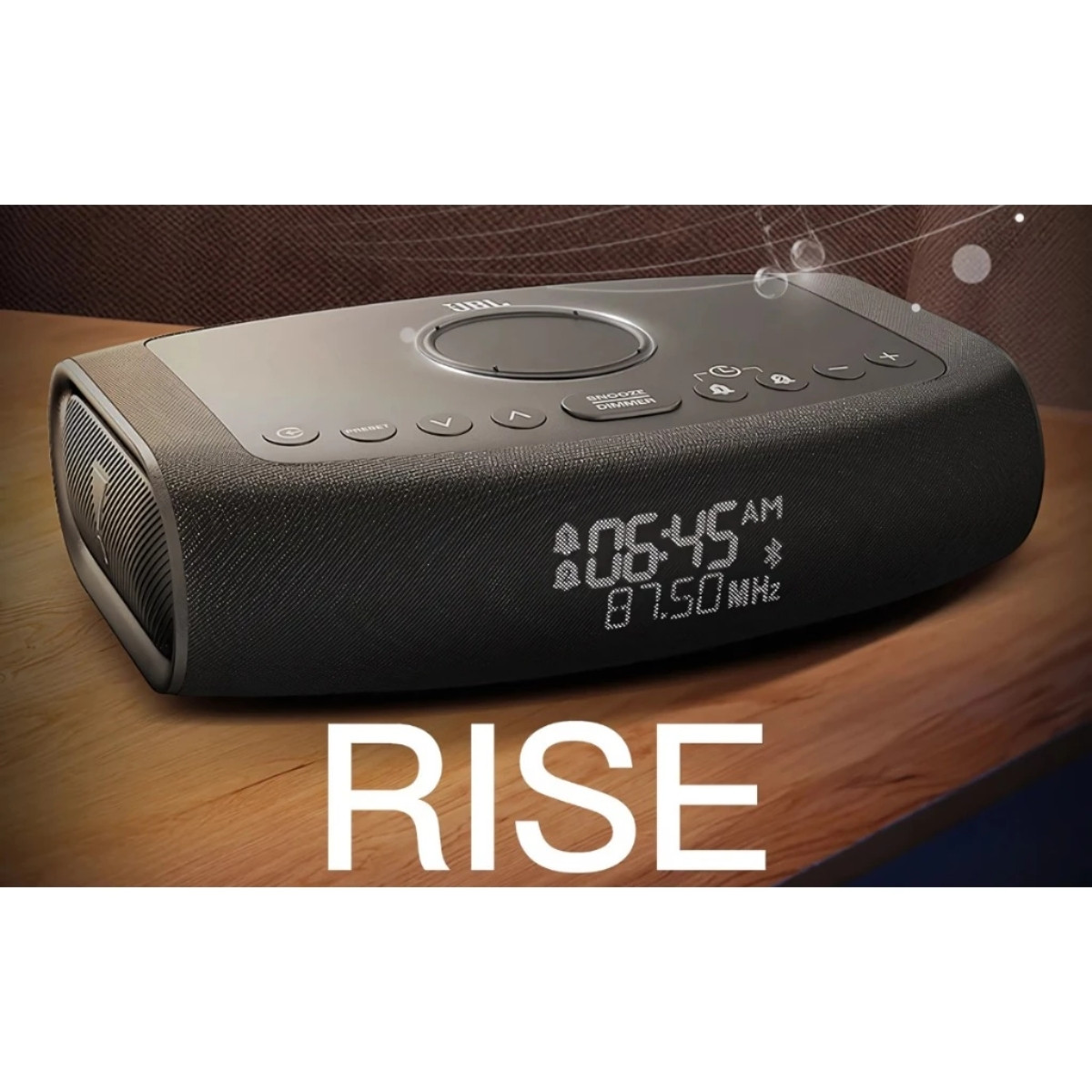 JBL Rise Bluetooth Clock Radio Speaker – Wireless Music, Dual Alarm, FM Radio, LED Display
