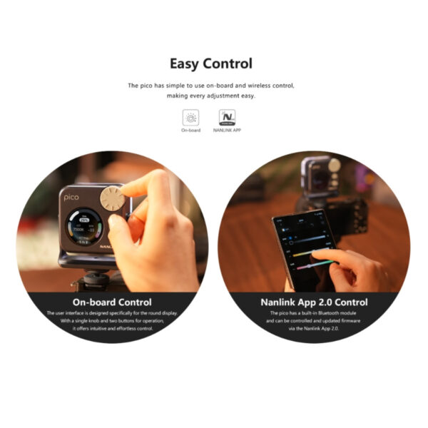 c4c589aa748c5ce0480a3c21119004a9.jpeg Nanlite Pico RGBW Pocket LED Light – 2700K-7500K Mini Video Light | Magnetic | App Control | Vlog Fill Light