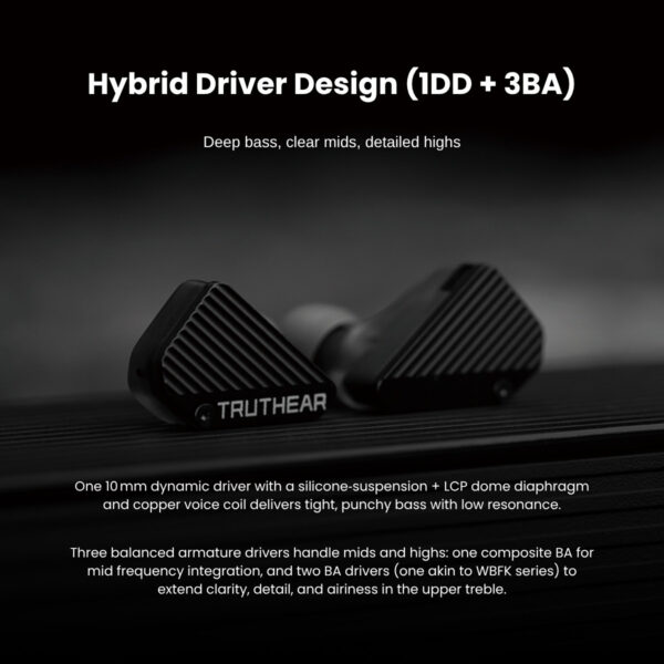 TRUTHEAR PURE In-ear Monitor 1DD + 3BA IEM