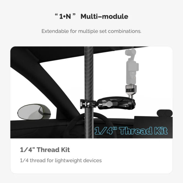 Movmax Adjustable Telescopic Rod | 1/4" Thread Kit (75-125cm/2.5ft-4ft)
