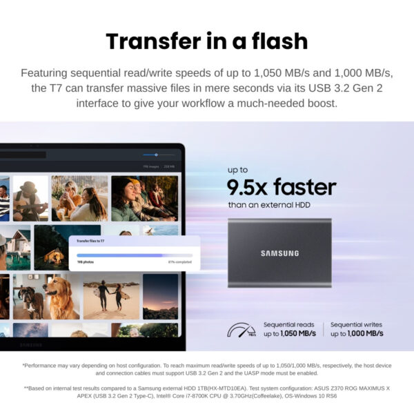Samsung T7 Portable SSD Basic | 1TB/2TB/4TB