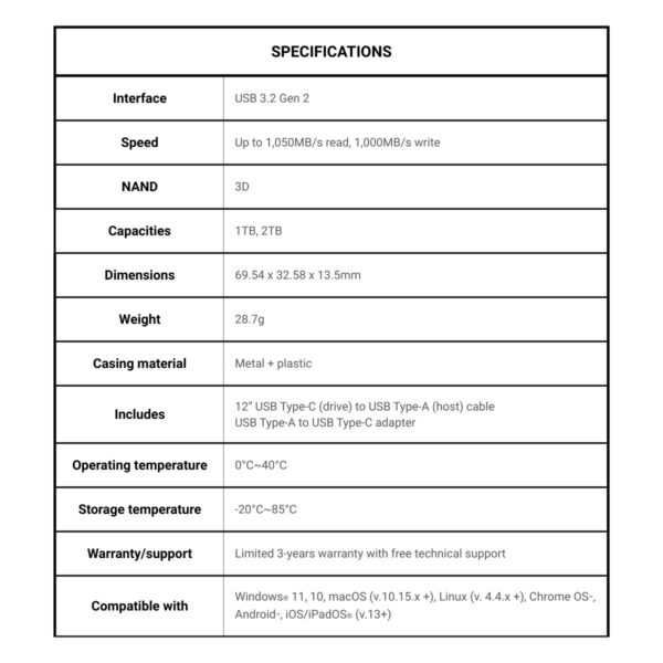 Kingston XS2000 External Solid State Drive (SSD) | 500GB/1TB/2TB/4TB