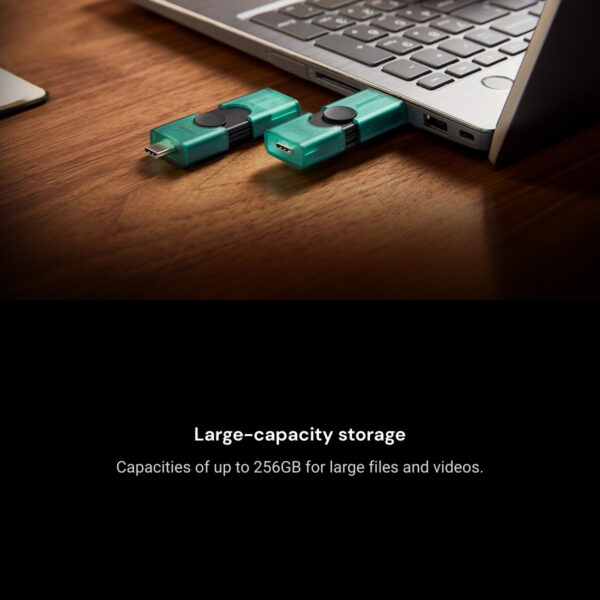 Kingston DataTraveler Duo USB Flash Drive (Gen 2) | With dual USB-A/C moving cap design | USB-A & USB-C | DTDEG2