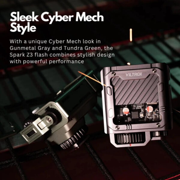 0a29e185f878ca6fdbf3144cc19ef95a.jpeg Viltrox Spark Z3 TTL On-Camera Flash Pocket-Sized Cyber Mech Style For Fujifilm Nikon Cameras