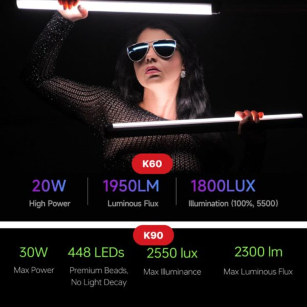 4a22936ada847aec3a424baf11cf54b6.jpeg Viltrox K-Series RGB LED Light Stick Kit K60 K90 Studio Lighting Set for Vlogger Photo/Video