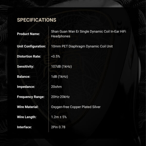 TANGZU WANER SG 2 Single Dynamic In-Ear Headphones (Wan'er S.G 2)