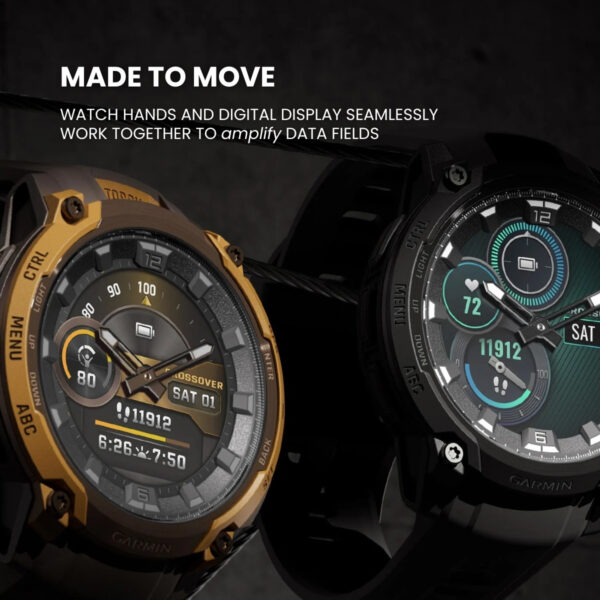 Garmin Instinct Crossover AMOLED rugged hybrid GPS smartwatch | AMOLED | 14 Days Battery | Health Monitoring