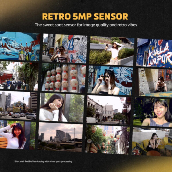 Red Buffalo Analog Digital Camera | Screen-Free Retro Vibe | 5MP Sensor | Film Look