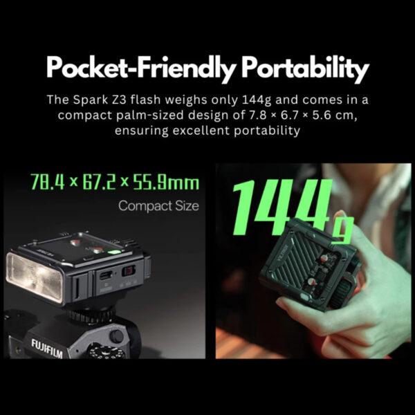 99ab75d35eb9fa1ca9457eadccfbf584.jpeg Viltrox Spark Z3 TTL On-Camera Flash Pocket-Sized Cyber Mech Style For Fujifilm Nikon Cameras