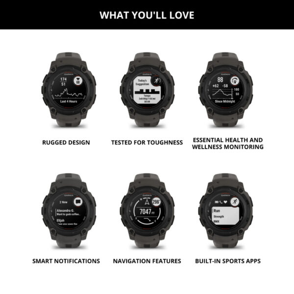 Garmin Instinct E Rugged Outdoor GPS Smartwatches Smartwatch | 16 Days Battery | Health Features | 40/45mm
