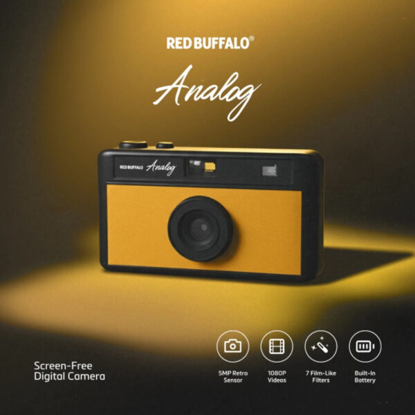 Red Buffalo Analog Digital Camera | Screen-Free Retro Vibe | 5MP Sensor | Film Look