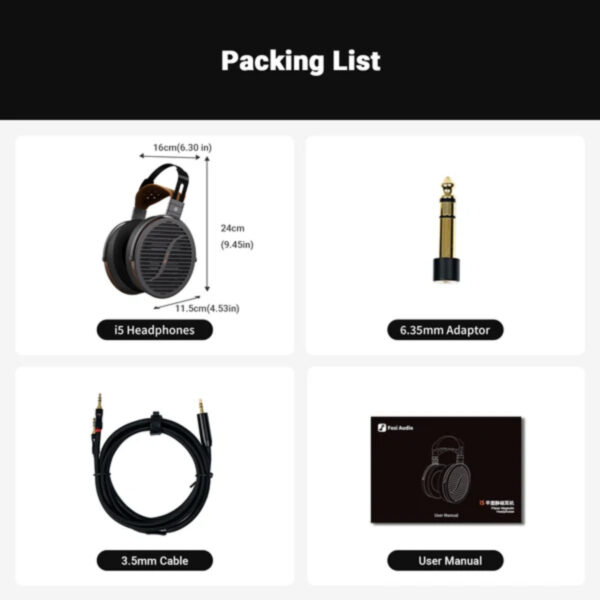 Fosi Audio i5 Open-Back Planar Magnetic Headphones | Nano Diaphragm | 97mm Driver | Studio-Grade Sound