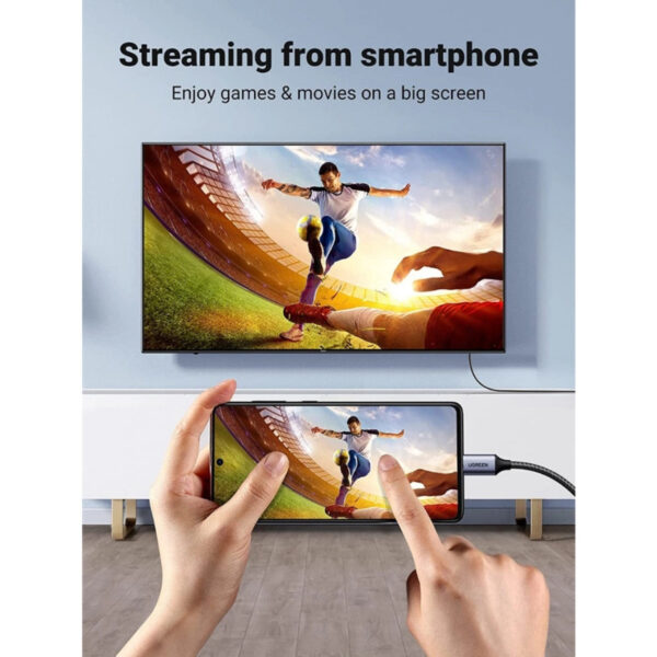 bc5202330cdd192778552da70609c65d.jpeg UGREEN USB-C TO HDMI 4K@60HZ with ALUMINUM SHELL CABLE 1.5M (GRAY)