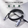 ddd22480bcccf8aba67c0528aca74789.jpeg UGREEN USB-C TO HDMI 4K@60HZ with ALUMINUM SHELL CABLE 1.5M (GRAY)