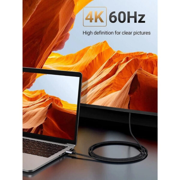 fc81d02f0cf892f53b2e04631d784853.jpeg UGREEN USB-C TO HDMI 4K@60HZ with ALUMINUM SHELL CABLE 1.5M (GRAY)