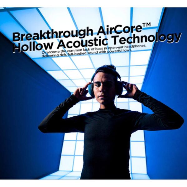 BUGANi UM-600 AIRCORE OWH World First Open-Ear Hybrid Wireless Headphones Sweatproof & washable earpad