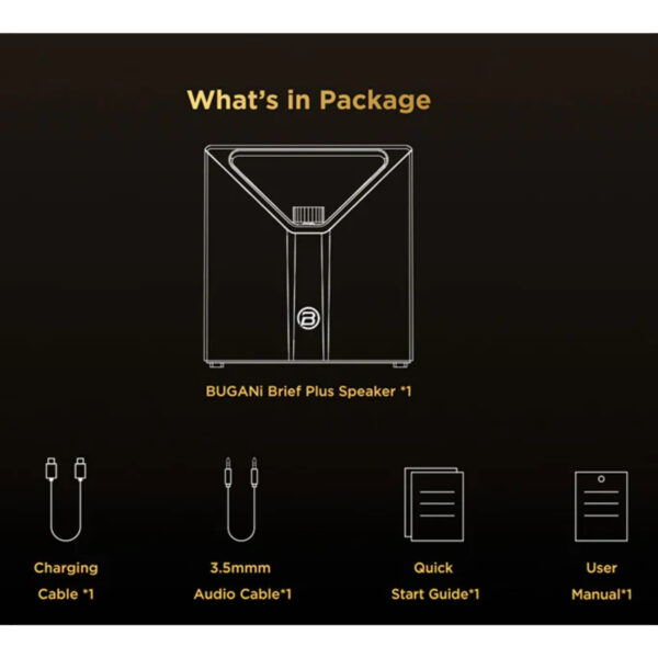 BUGANi Brief Plus Portable Bluetooth Speaker 80W 100+ Broadcast Connection
