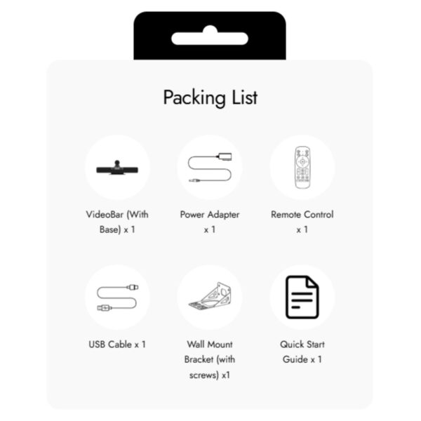 [PRE-ORDER 30 Days] Rocware RB20 4K Dual-Lens PTZ Video Bar | AI Tracking | 8-Mic Array | Medium–Large Meeting Rooms