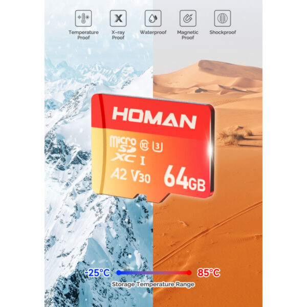 HOMAN UHS-I MicroSD Card A2 (180MB/s Class 10 U3 V30) - 512GB