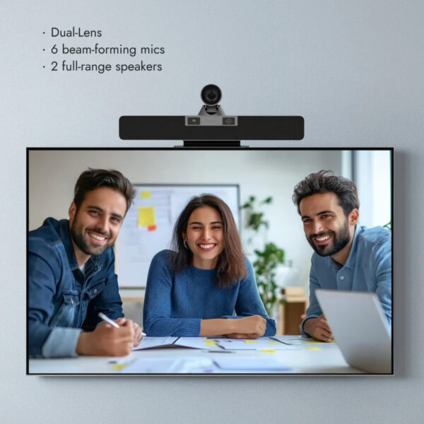 [PRE-ORDER 30 Days] Rocware RB20 4K Dual-Lens PTZ Video Bar | AI Tracking | 8-Mic Array | Medium–Large Meeting Rooms