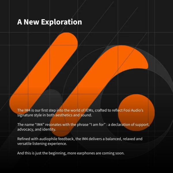 Fosi Audio IM4 Open-Back In-Ear Monitor | Universal-Fit | 10mm Beryllium-Plated Driver