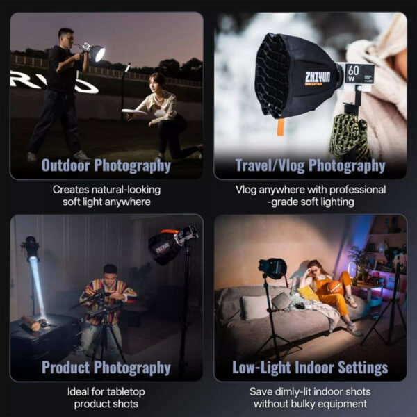 ZHIYUN Mini Softbox, Video Light Dome Diffuser For G60 / X100 / X60 / CX100 Light With ZY Mount