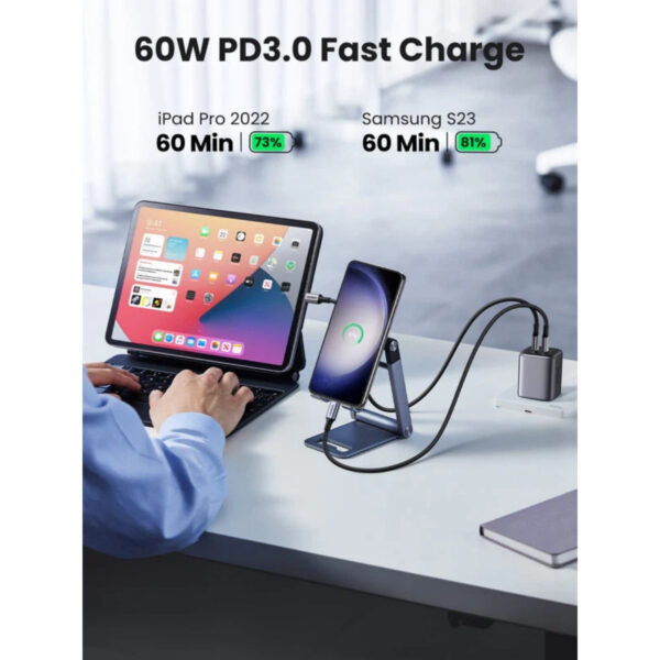 4fc15b126606c61c926816da7602f322.jpeg UGREEN USB-C to USB-C Cable 60W (PD Fast Charging Cable with Braided)