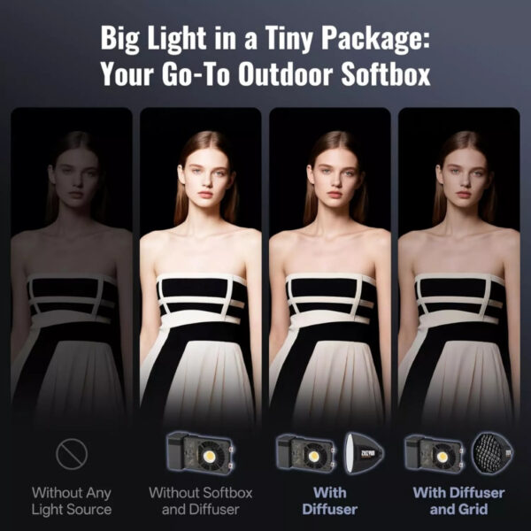 ZHIYUN Mini Softbox, Video Light Dome Diffuser For G60 / X100 / X60 / CX100 Light With ZY Mount