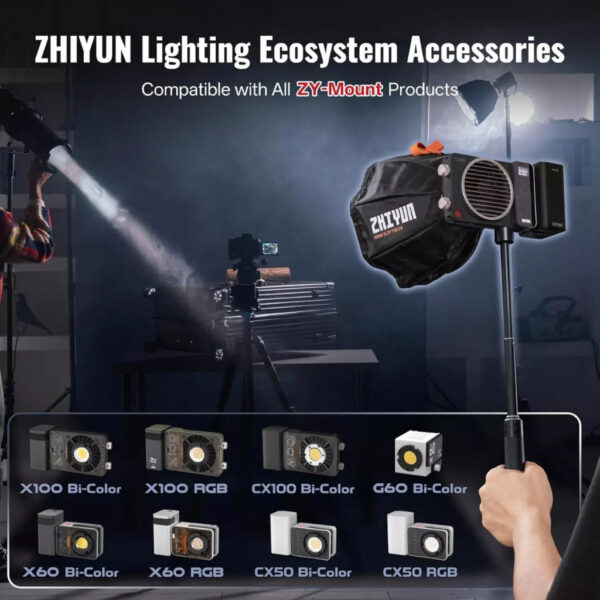 ZHIYUN Mini Softbox, Video Light Dome Diffuser For G60 / X100 / X60 / CX100 Light With ZY Mount
