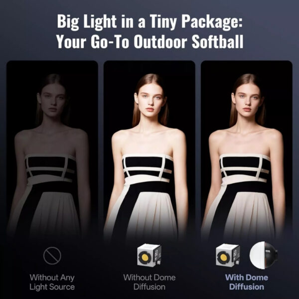 ZHIYUN Mini Softbox, Video Light Dome Diffuser For G60 / X100 / X60 / CX100 Light With ZY Mount