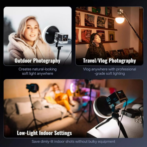 ZHIYUN Mini Softbox, Video Light Dome Diffuser For G60 / X100 / X60 / CX100 Light With ZY Mount