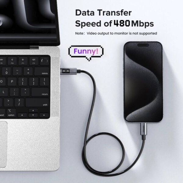 37aea54d830fc76b8868b98766805a44.jpeg UGREEN Uno USB-C to USB-C PD Fast Charging Cable | 100W | 1 Meter - 35501