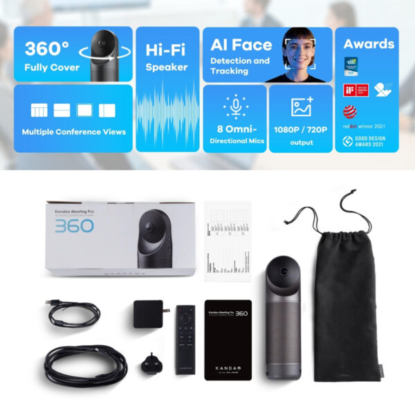 Kandao Meeting Pro 360 Conference Room Camera Hybrid Meeting Camera | Conference Platform | Smart Identifes Tracing & Auto Zooming [READY STOCK]