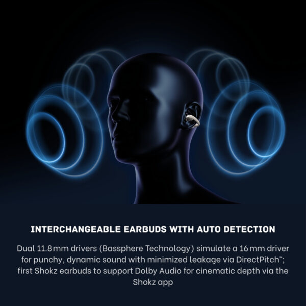 Shokz OpenDots ONE open-ear earbuds | Open-Ear Clip-On Design