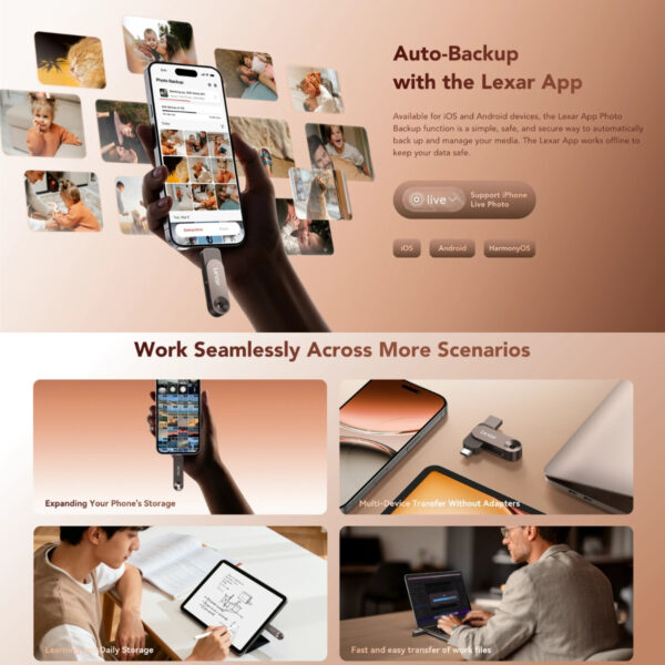 Lexar JumpDrive Solid State Dual Drive D500 USB 3.2 Gen 1 Type-C