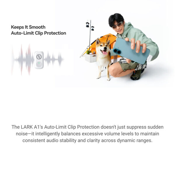 Hollyland Lark A1 wireless microphone | High Resolution Audio | 3-Level Noise Cancellation