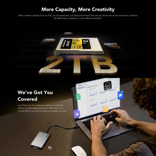 Lexar Professional GOLD CFexpress 4.0 Type A Card | 8K RAW Video Recording