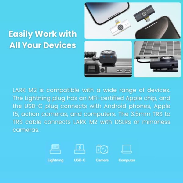 Hollyland LARK M2 Duo Wireless Microphone ( M2 Combo / M2 Audio 3.5mm / M2 MI Lightning / M2 USB-C )
