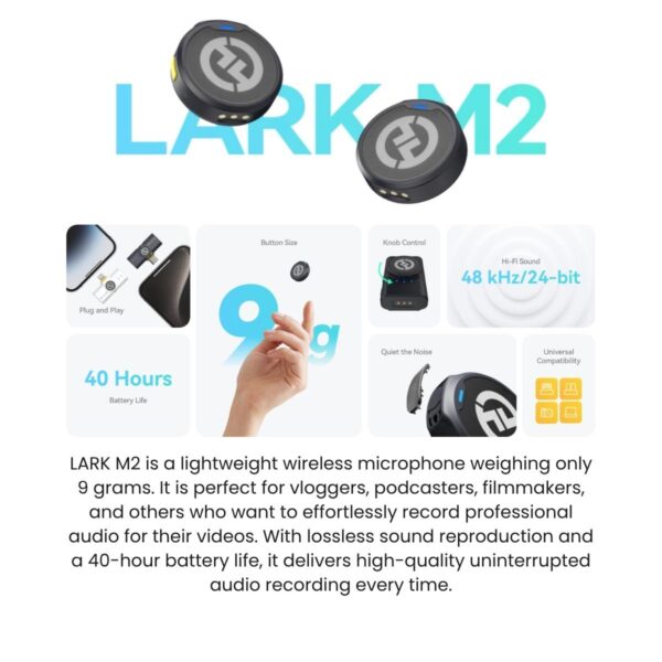 Hollyland LARK M2 Duo Wireless Microphone ( M2 Combo / M2 Audio 3.5mm / M2 MI Lightning / M2 USB-C )