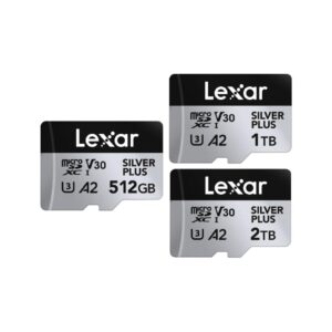 Lexar SILVER PLUS microSD Card UHS-I with SD Adapter A2 V30 U3 4K UHD 205MB/s (512GB)