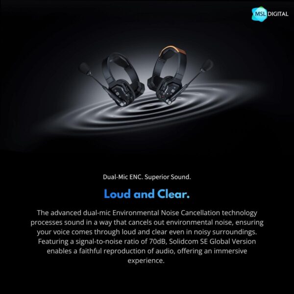 8b91f29067fc4e1c3d409d4232d694d0.jpeg Hollyland Solidcom SE Global Version Intercom System (2.4GHz) | Dual-mic ENC | Full-Duplex