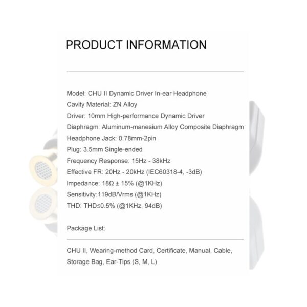 MOONDROP CHU II / CHU II DSP In-Ear Monitor IEM Wired Dynamic Driver HiFi In-ear Headphone (Chu 2) [READYSTOCK]