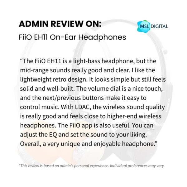 FiiO EH11 Wireless Bluetooth On-Ear Retro Headphones | Bluetooth 6.0 | LDAC | 30 Hours Battery Life