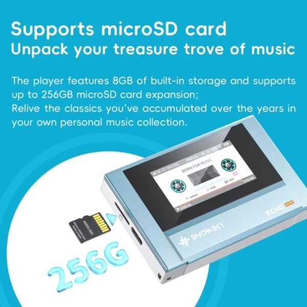 FiiO Snow Sky Echo Mini HiRes Lossless Bluetooth MP3 Music Player [3.5mm/4.4mm Outputs]