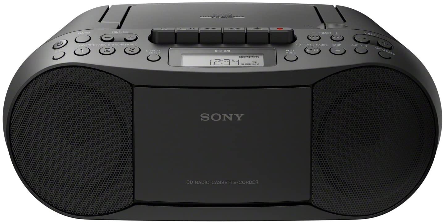 Sony CFD S Portable CD Cassette Boombox Player With Radio Stereo RMS Output With Mega Bass