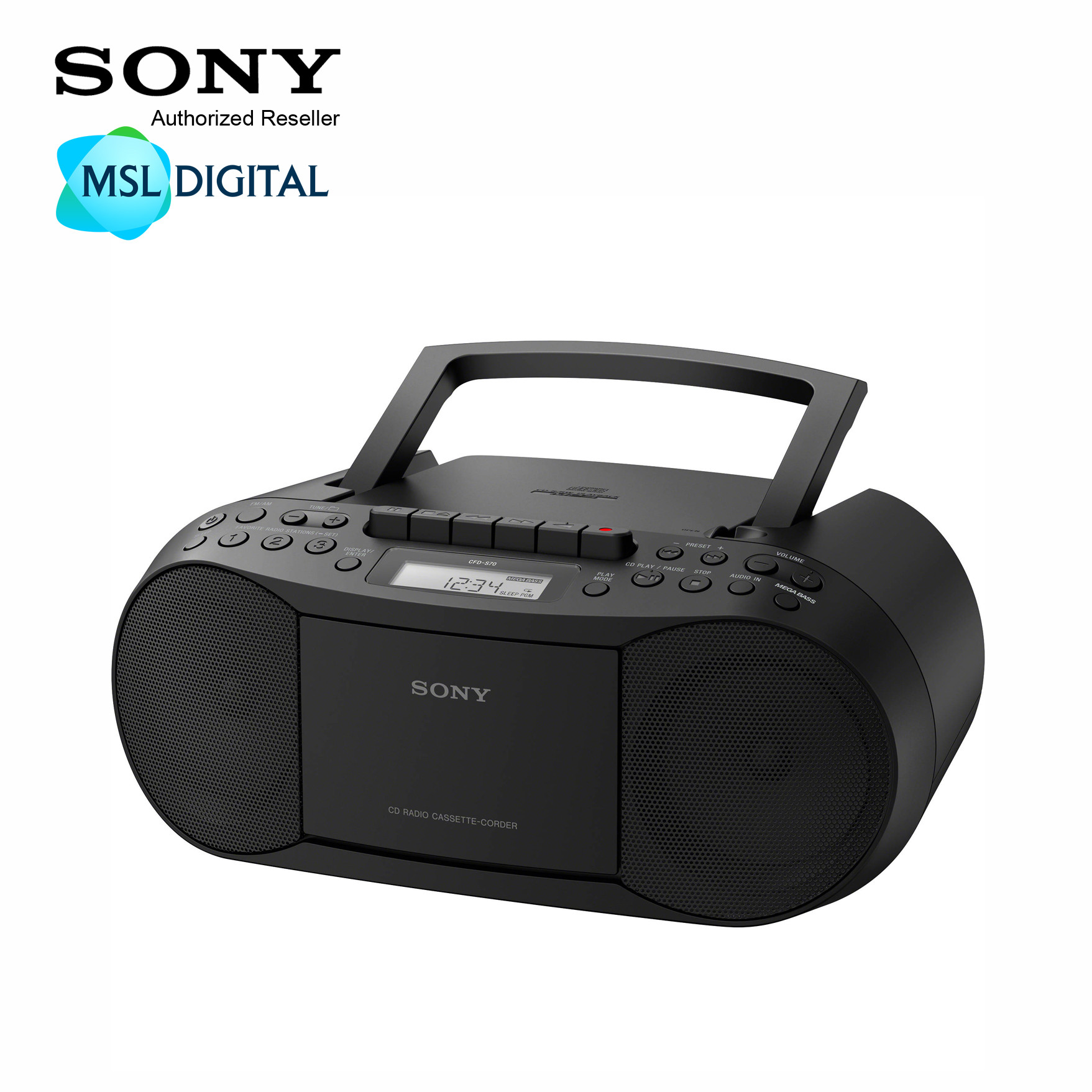 Sony CFD-S70 Portable CD Cassette Boombox Player with Radio Stereo RMS ...
