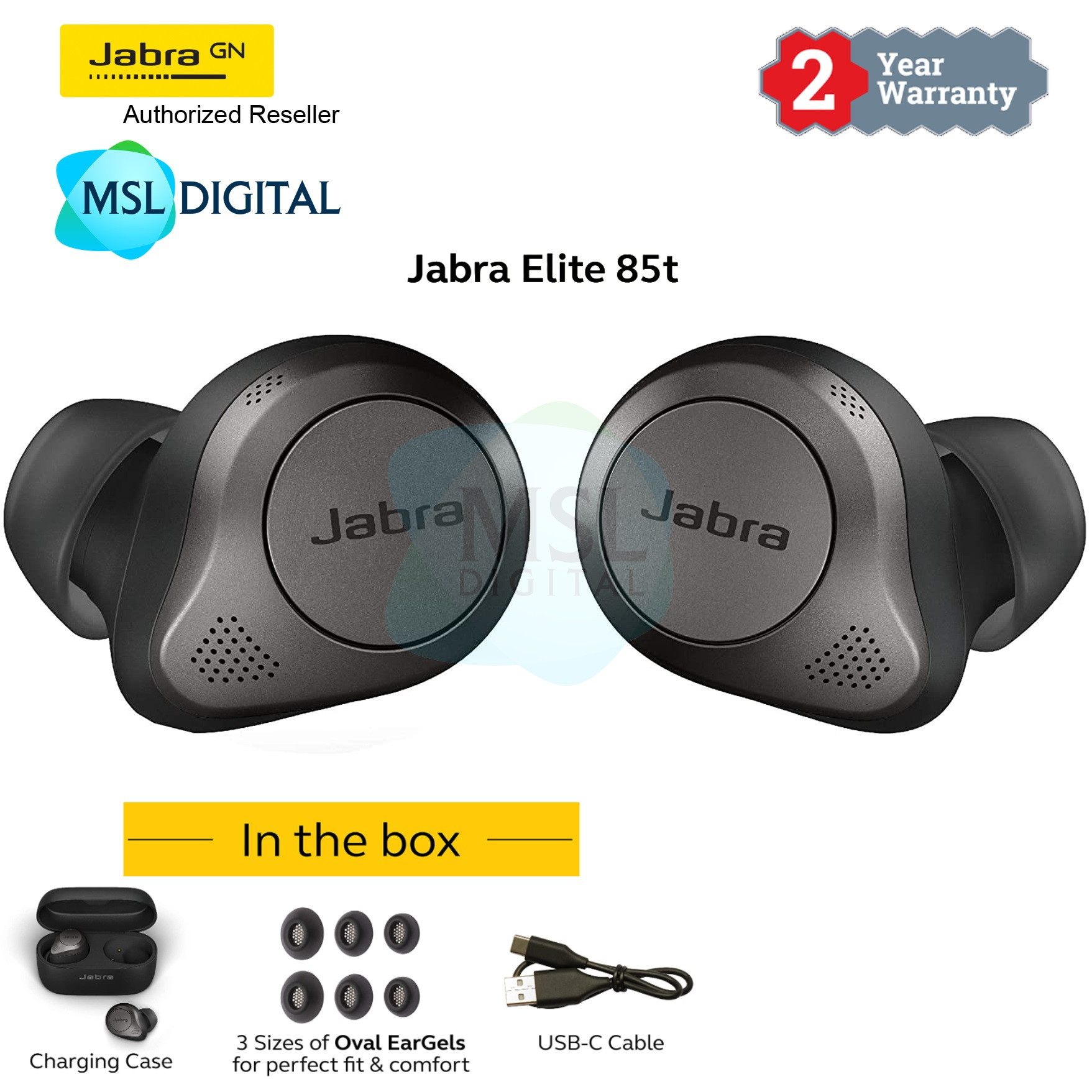 jabra elite 85t true wireless advanced active noise cancelling earbuds