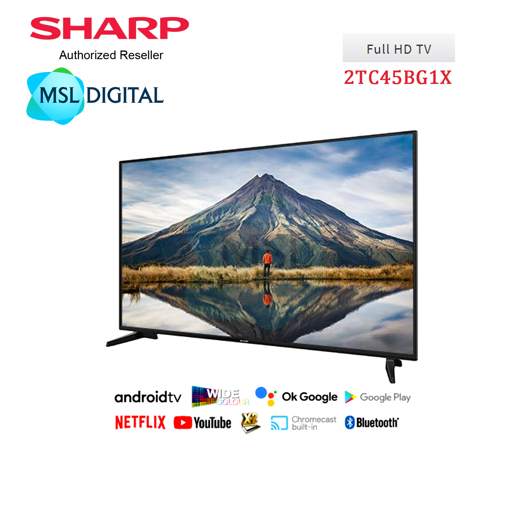 Sharp AQUOS 45 Inch Full HD Android TV 2TC45BG1X MSL Digital Online