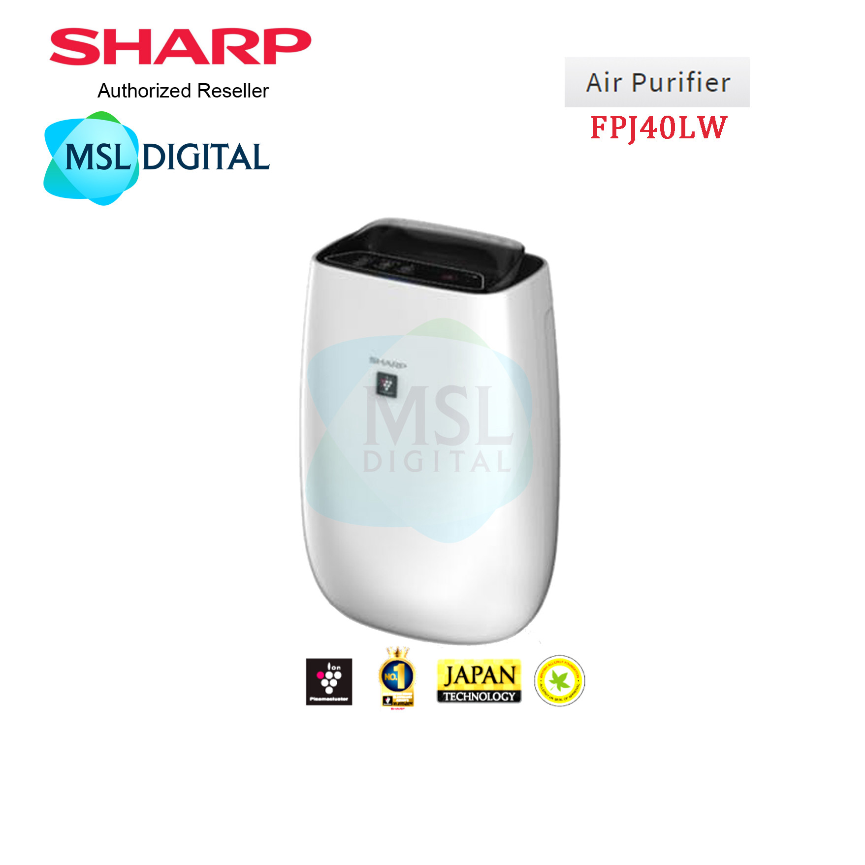 SHARP Plasmacluster Technology Air Purifier - FPJ40LW - MSL Digital ...