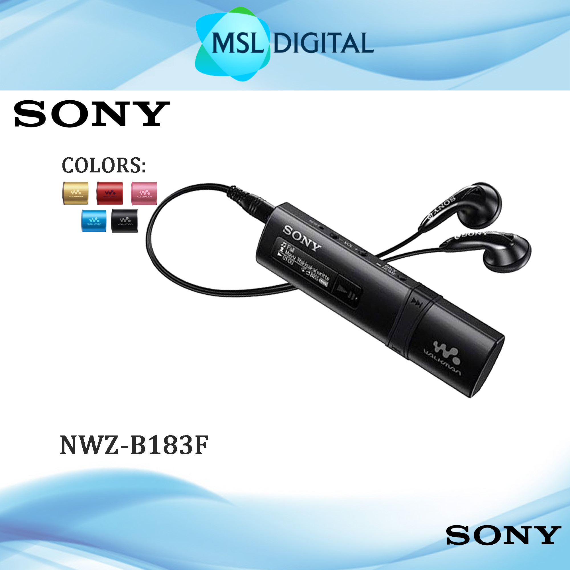Original Sony NWZ-B183F B183F Flash MP3 Player with Built-in FM Tuner (4GB)  - with headset
